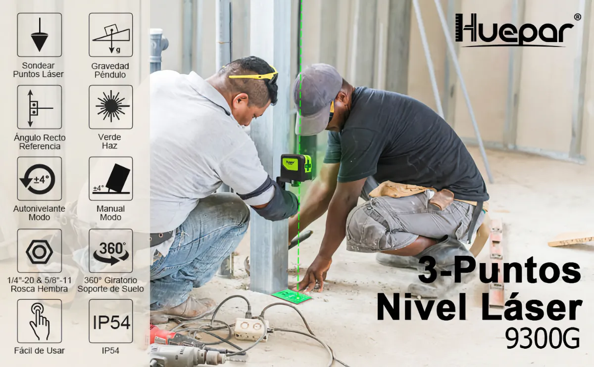 MONTAJE-Y-UTILIZACION-NIVEL-LASER-HUEPAR-9300G
